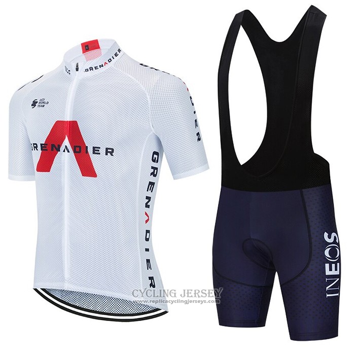 2021 Cycling Jersey Ineos Grenadiers White Short Sleeve And Bib Short